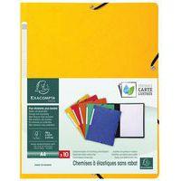 Lot de 50 chemises à élastique sans rabat carte lustrée 355gm² A4 jaune thumbnail image 3