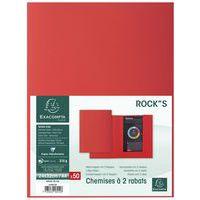 Lot de 5 paquets de 50 chemisess 2 rabats ROCK''S 210 - 24x32cm rouge - Image 3