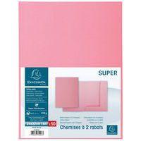 Lot de 5 paquets de 50 chemisess 2 rabats SUPER 210 - 24x32cm - rose - Image 3