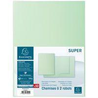 Lot de 5 paquets de 50 chemisess 2 rabats SUPER 210 - 24x32cm - vert - Image 3