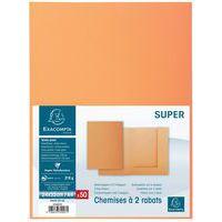 Lot de 5 paquets de 50 chemisess 2 rabats SUPER 210 - 24x32cm - orange thumbnail image 2