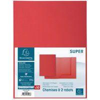 Lot de 5 paquets de 50 chemisess 2 rabats SUPER 210 - 24x32cm - rouge thumbnail image 3