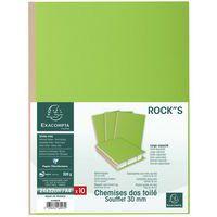 Lot de 10 paq. 10 chem. à soufflet dos toilé ROCK''S 24x32cm vert thumbnail image 3