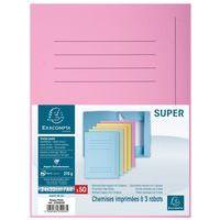 Lot de 5 paquets de 50 chem. imprimées 3 rabats Super 210 Couleur rose - Image 3