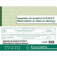 Lot de 5 Registre de l'Inspection du travail et du CHSCT - folioté - 16 pages thumbnail image 4