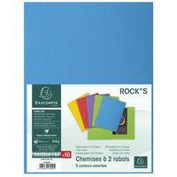 Lot de 5 paquets de 50 chem. 2 rabats ROCK''S 210 24x32cm col. assort. thumbnail image 4
