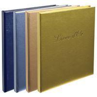 Lot de 5 livres d'or Balacron + titre 140 pages blanches 21x19cm vertical bleu thumbnail image 2