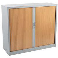 Armoire à rideaux Manutan 105X120X45 cm Alu/Hêtre - Image principale