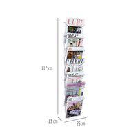 Présentoir mural en fil métal 7 compartiments A4 gris métal - Image 2