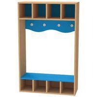 Vestiaire 4 casiers haut hêtre  bleu-Bessière - Image principale