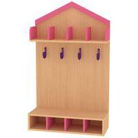 Vestiaire cabane 4 enfants  hêtre  rose-Bessière - Image principale