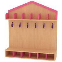 Vestiaire cabane 6 enfants  hêtre  rose-Bessière - Image principale