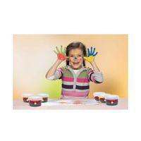 Assortiment de 6 pots 500 ml gouache aux doigts 100% biodégradable - Image principale