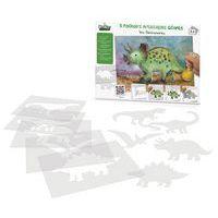 Lot 5 pochoirs artistiques 2 en 1 - Dinosaures thumbnail image 2