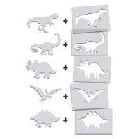 Lot 5 pochoirs artistiques 2 en 1 - Dinosaures - Image 2