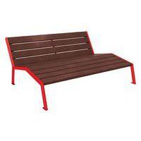 Chaise longue Silaos 3 places acier/plastique recyclé - rouge 3020/marron - Image principale