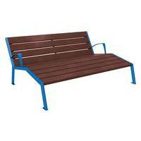 Chaise longue Silaos 3 places accoud. acier/plastique recyclé bleu 5010/marron - Image principale