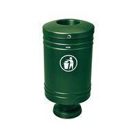 Poubelle Gascogne socle en fonte 60 L - zinc vert 6005 - Image principale