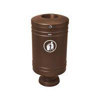 Poubelle Gascogne socle en fonte 60 L - zinc marron 8017 - Image principale