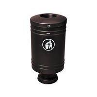 Poubelle Gascogne socle en fonte 60 L - zinc noir 9005 - Image principale