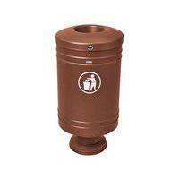Poubelle Gascogne socle en fonte 60 L - zinc aspect corten - Image principale