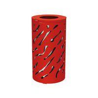 Poubelle Venise 80 L avec seau - galva rouge 3020 - Image principale