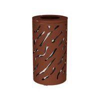 Poubelle Venise 80 L avec seau - galva aspect corten - Image principale