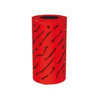 Poubelle Venise 80 L avec seau galva peint - rouge 3020 - Image principale