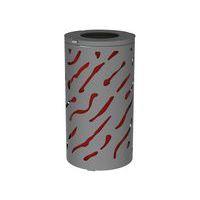 Poubelle Venise 80 L avec seau galva peint - gris Procity - Image principale