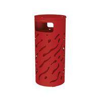 Poubelle Venise 80 L couvercle réhaussé seau peint galva rouge 3004 - Image principale