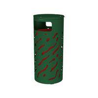 Poubelle Venise 80 L couvercle réhaussé et seau peint galva vert 6005 - Image principale