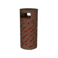 Poubelle Venise 80 L couvercle réhaussé - seau peint galva marron 8017 - Image principale