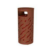 Poubelle Venise 80 L couvercle réhaussé seau peint galva aspect corten - Image principale
