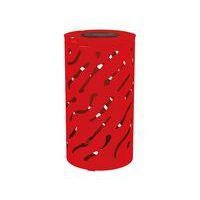 Poubelle Venise 80 L sans seau - galva rouge 3020 - Image principale