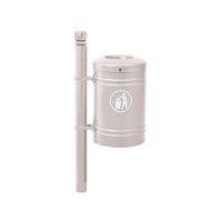 Poubelle Guyenne sur poteau pommeau City 40 L avec seau - gris 7044 - Image principale