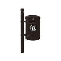 Poubelle Guyenne sur poteau pommeau City 40 L avec seau - noir 9005 - Image principale