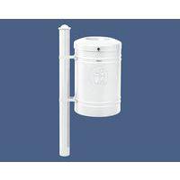 Poubelle Guyenne sur poteau pommeau Agora 40 L avec seau - blanc 9010 - Image principale