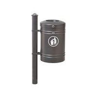 Poubelle Guyenne sur poteau pommeau Agora 40 L avec seau gris Procity - Image principale