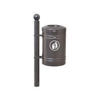 Poubelle Guyenne sur poteau pommeau Boule 40 L avec seau - Procity thumbnail image 2