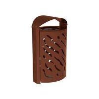 Poubelle Venise 120 L avec couvercle réhaussé - galva aspect corten - Image principale