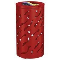 Poubelle Venise ronde Tri sélectif 2 x 60 L - galva rouge foncé 3004 - Image principale