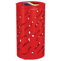 Poubelle Venise ronde Tri sélectif 2 x 60 L - galva rouge 3020 - Image principale