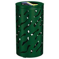 Poubelle Venise ronde Tri sélectif 2 x 60 L - galva vert 6005 - Image principale