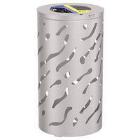Poubelle Venise ronde Tri sélectif 2 x 60 L - galva gris 7044 - Image principale