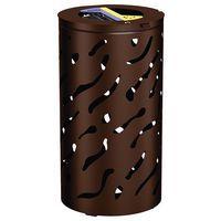 Poubelle Venise ronde Tri sélectif 2 x 60 L - galva marron 8017 - Image principale