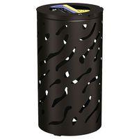 Poubelle Venise ronde Tri sélectif 2 x 60 L - galva noir 9005 - Image principale