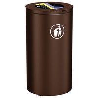 Poubelle Olbia Tri sélectif 2 x 60 L - galva marron 8017 - Image principale