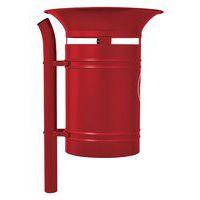 Poubelle Vanoise 40 L sur poteau avec seau - zinc rouge foncé 3004 - Image principale