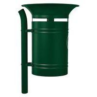 Poubelle Vanoise 40 L sur poteau avec seau - zinc vert 6005 - Image principale