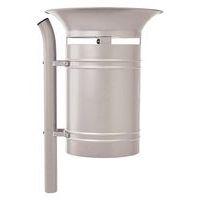 Poubelle Vanoise 40 L sur poteau avec seau - zinc gris 7044 - Image principale